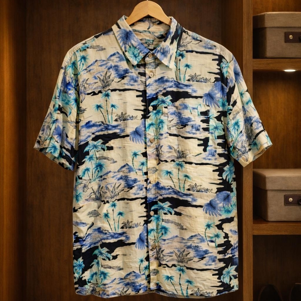 Tropical Print Short Sleeve Shirt